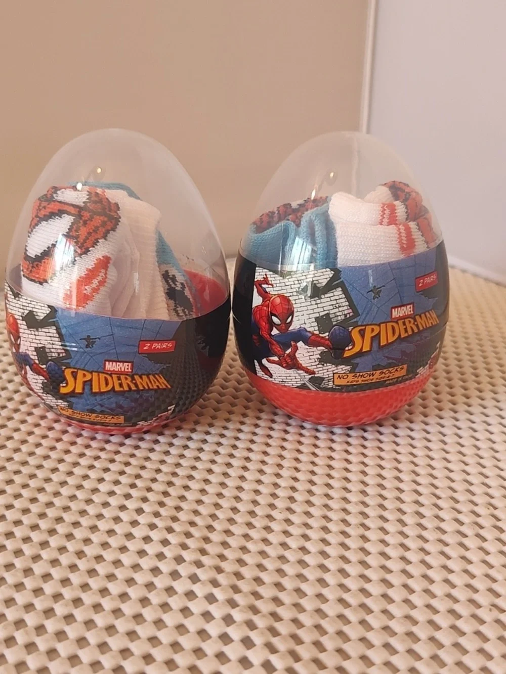 Spider-man Toddler Boys Size 4-7 No Show Socks 4 Pairs NWT Egg Container Easter